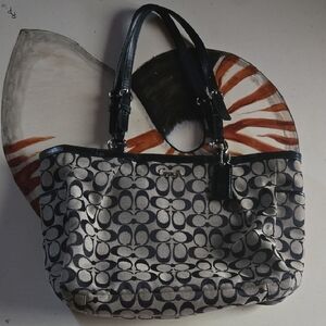 Coach Navy Blue Signature Tote M1181-F17725